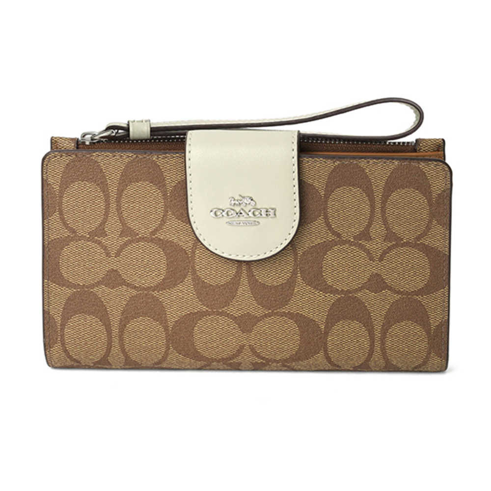 Coach Signature Color Block Long Wallet Brown - image 1